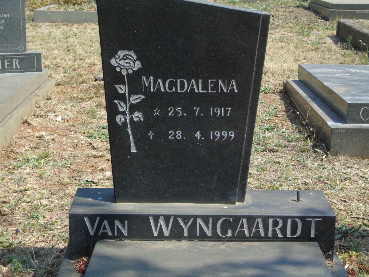 WYNGAARDT Magdalena, van 1917-1999