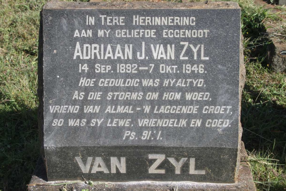 ZYL Adriaan J., van 1892-1946