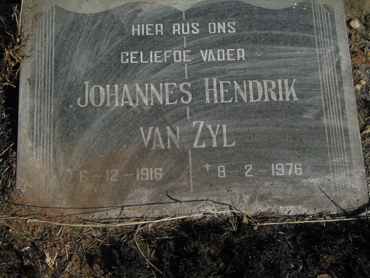 ZYL Johannes Hendrik, van 1916-1976