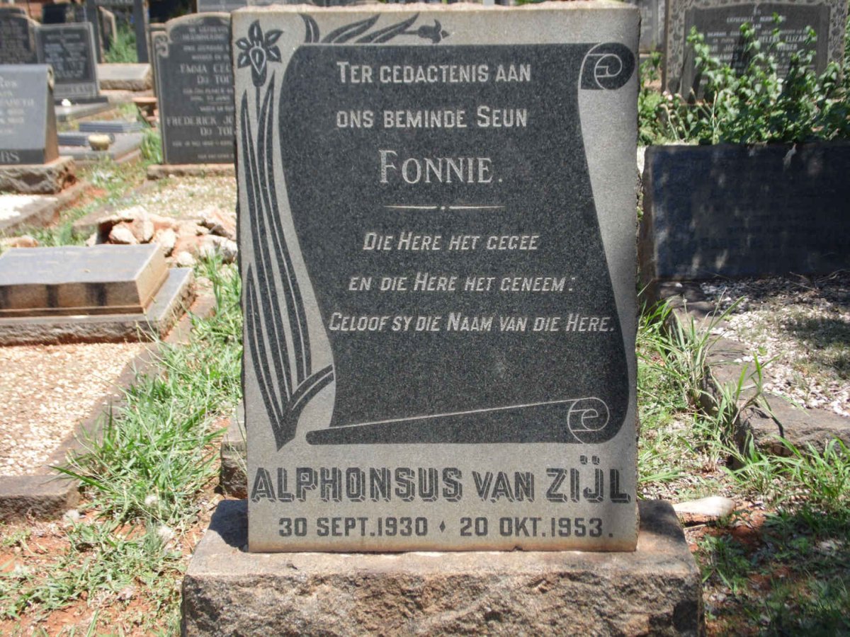 ZIJL Alphonsus, van 1930-1953