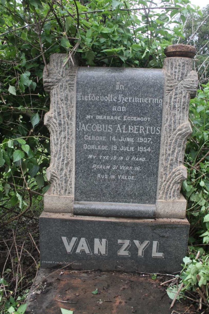 ZYL Jacobus Albertus, van 1907-1954