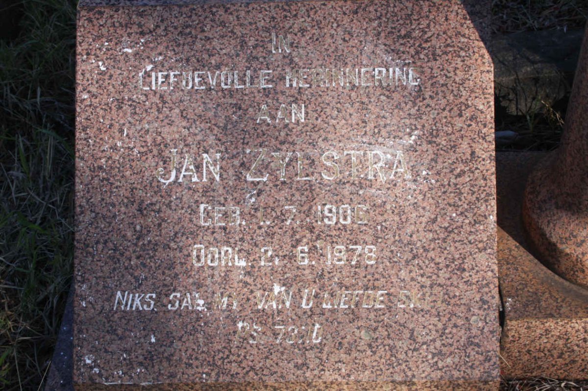 ZYLSTRA Jan 1906-1978