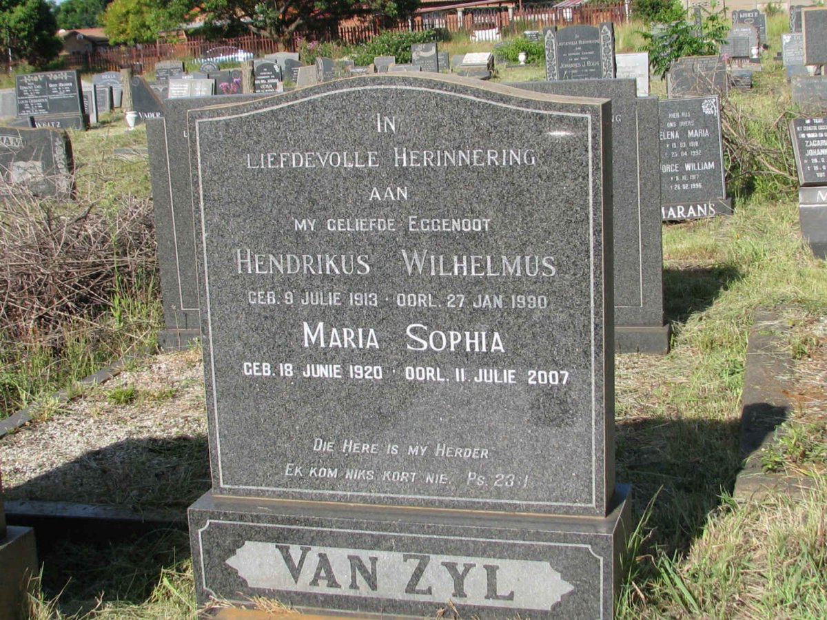 ZYL Hendrikus Wilhelmus, van 1913-1990 &amp; Maria Sophia 1920-2007