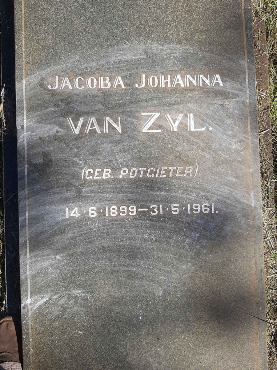 ZYL Jacoba Johanna, van nee POTGIETER 1899-1961