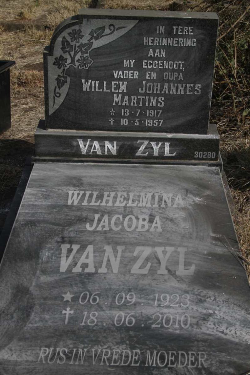 ZYL Willem Johannes Martins, van 1917-1957 & Wilhelmina Jacoba 1923-2010
