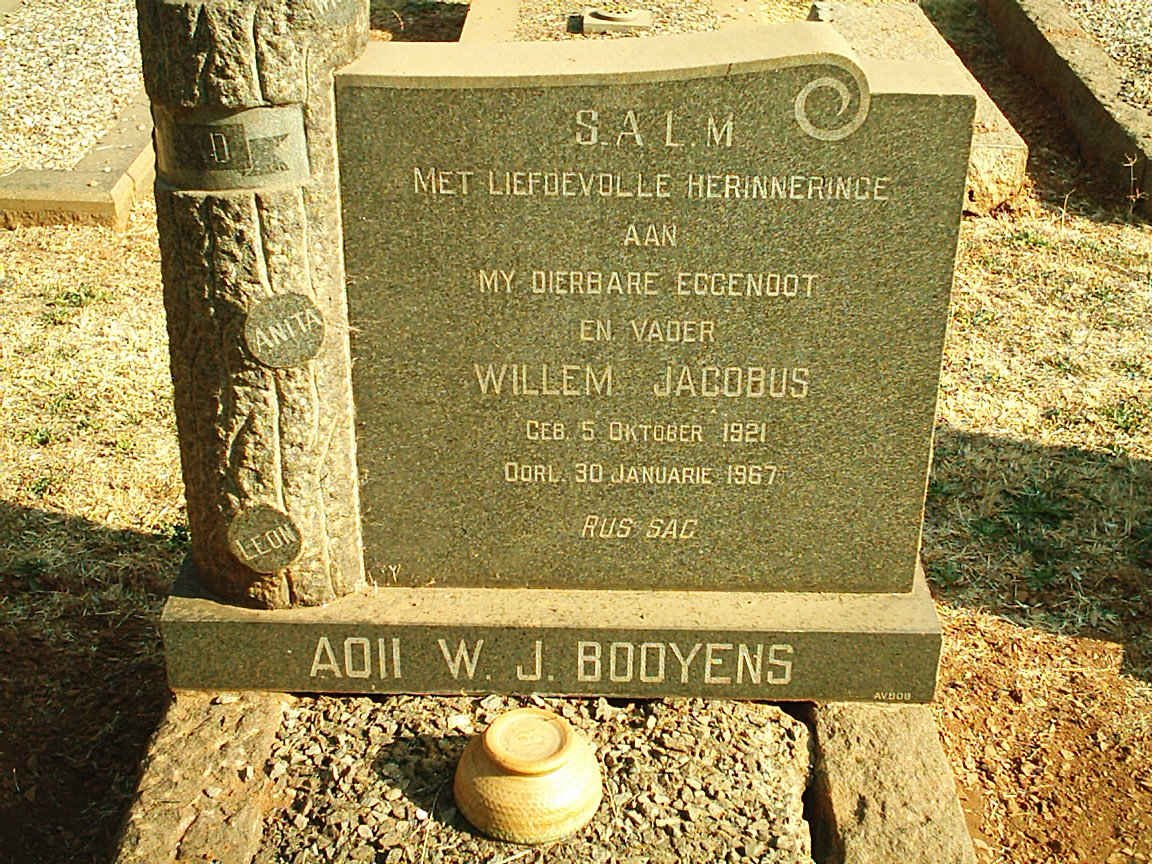 BOOYENS Willem Jacobus 1921-1967