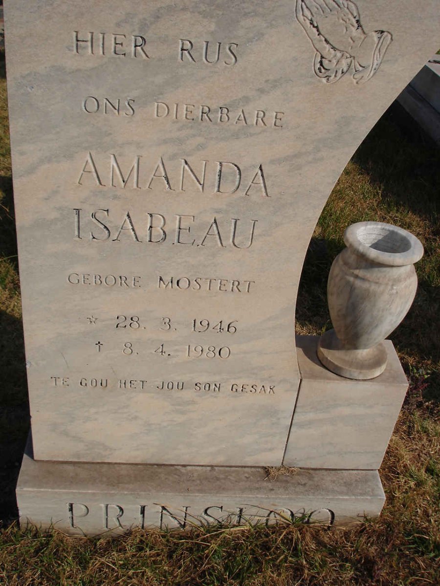 PRINSLOO Amanda Isabeau nee MOSTERT 1946-1980