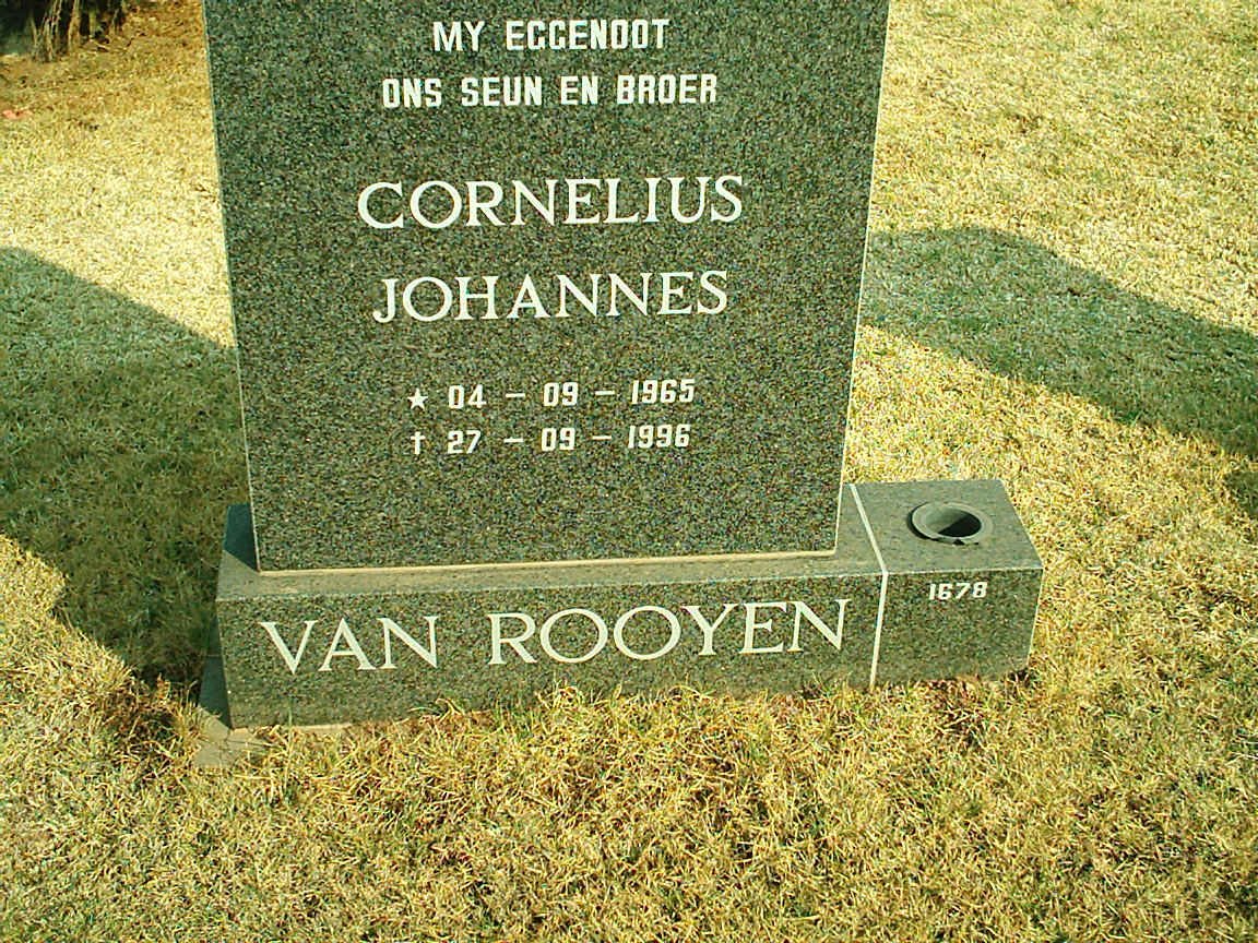 ROOYEN Cornelius Johannes, van 1965-1996