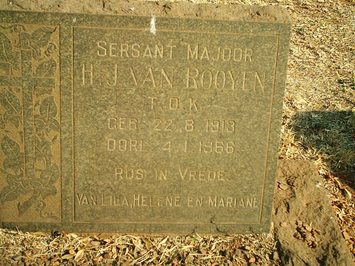 ROOYEN H.J., vav 1913-1966