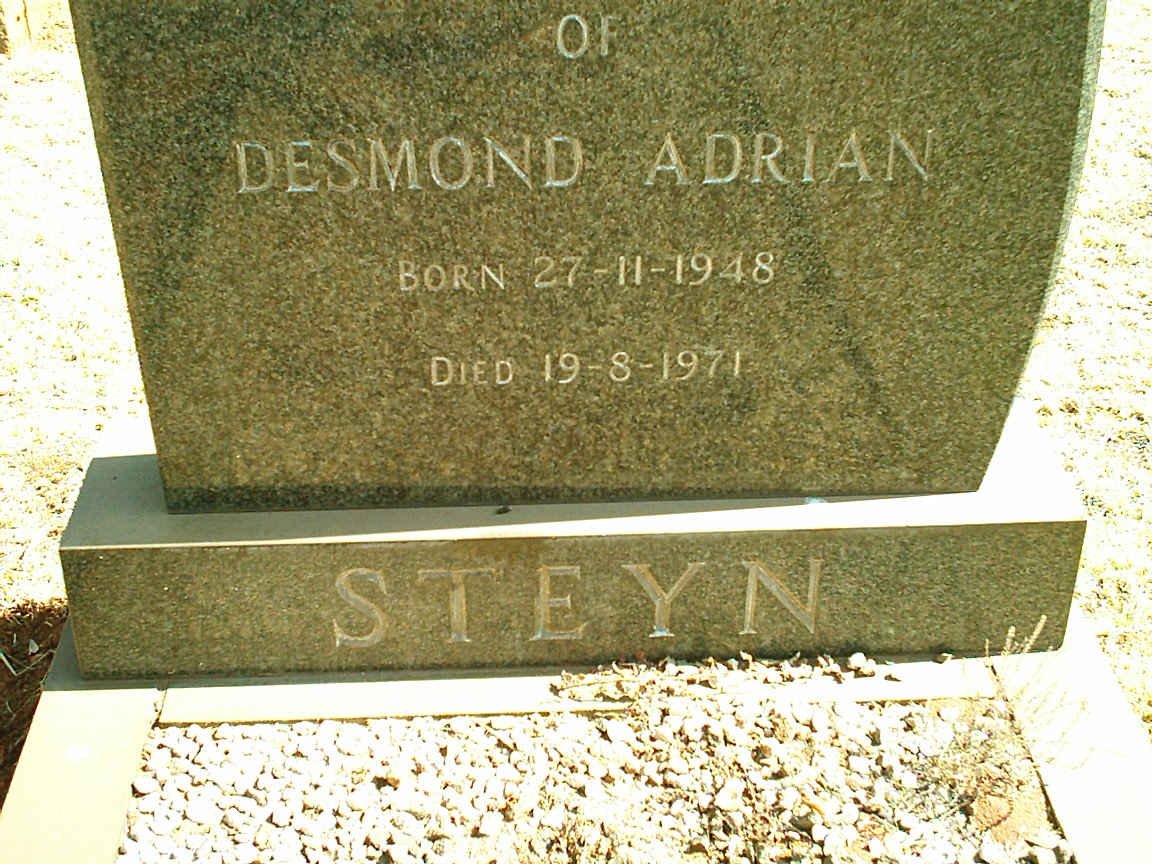 STEYN Desmond Adrian 1948-1971