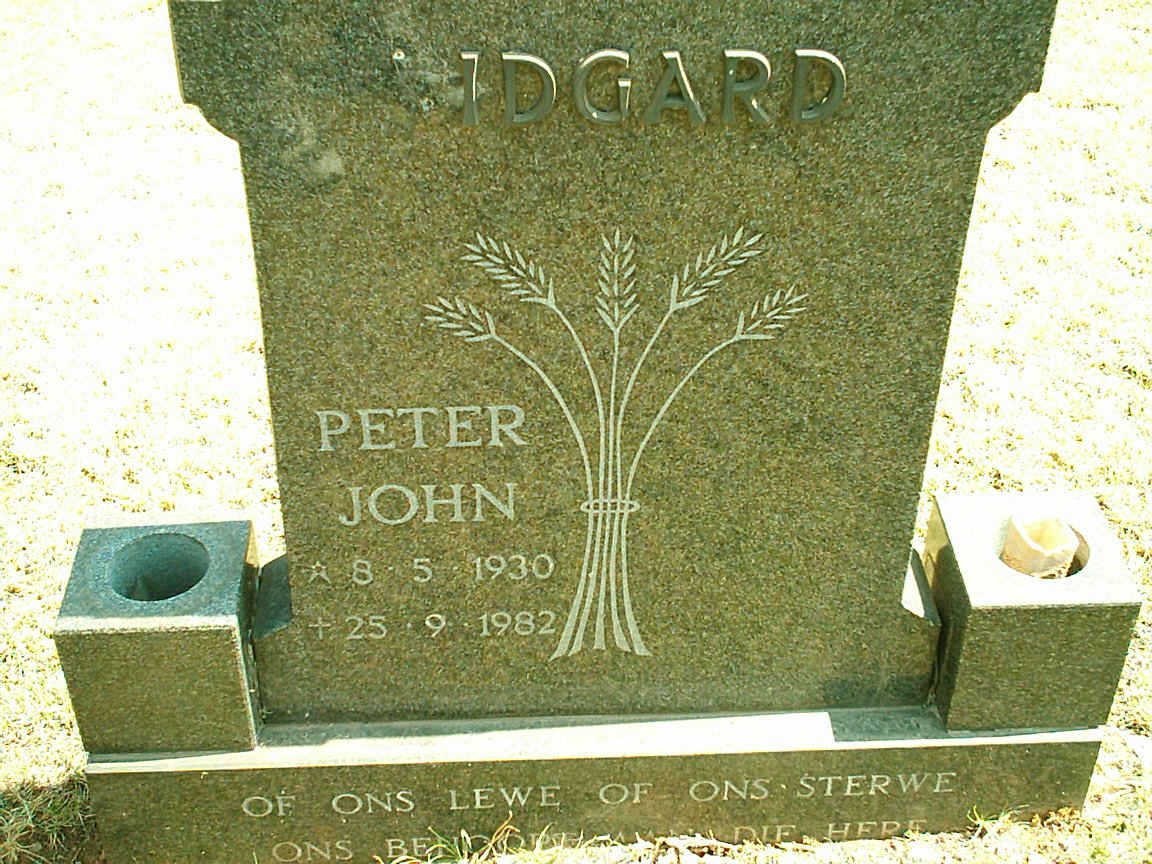 VIDGARD Peter John 1930-1982