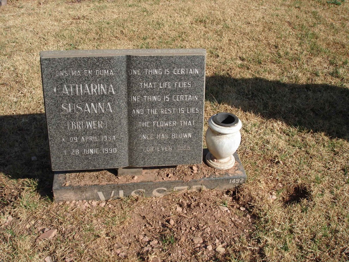 VISSER Catharina Susanna nee BRUWER 1934-1990
