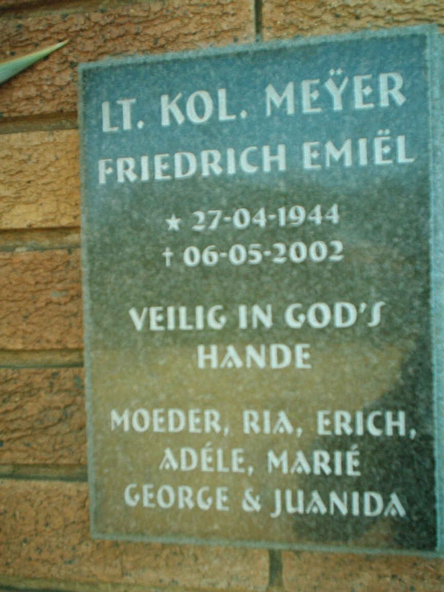 MEYER Friedrich Emiel 1944-2002