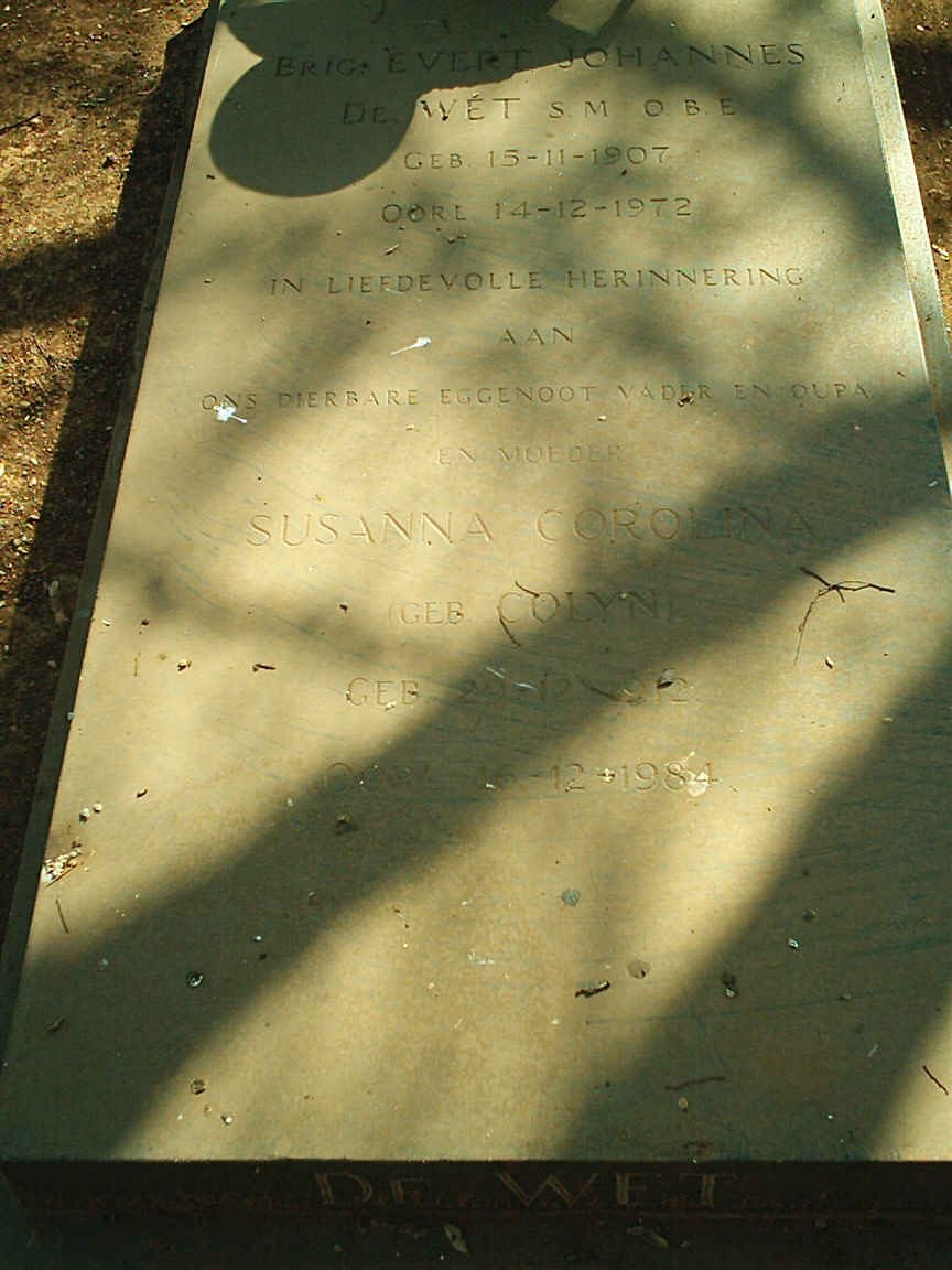 WET Evert Johannes, de 1907-1972 &amp; Susanna Corolina COLYN 1912-1984