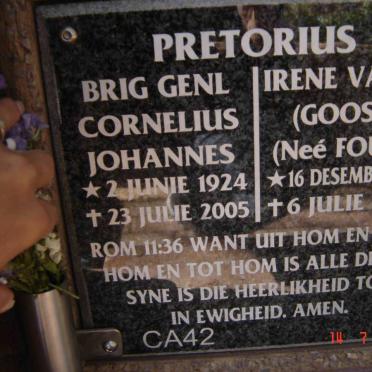 PRETORIUS Cornelius Johannes 1924-2005 &amp; Irene Varley previously GOOSEN nee FOURIE