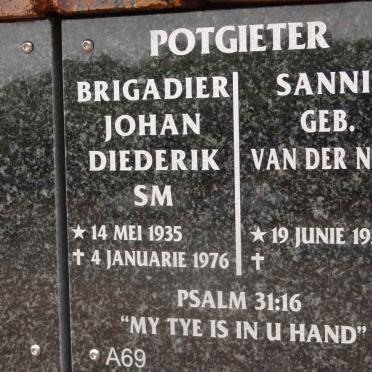 POTGIETER Johan Diederik 1935-1976 &amp; Sannie VAN DER NEST 1936-