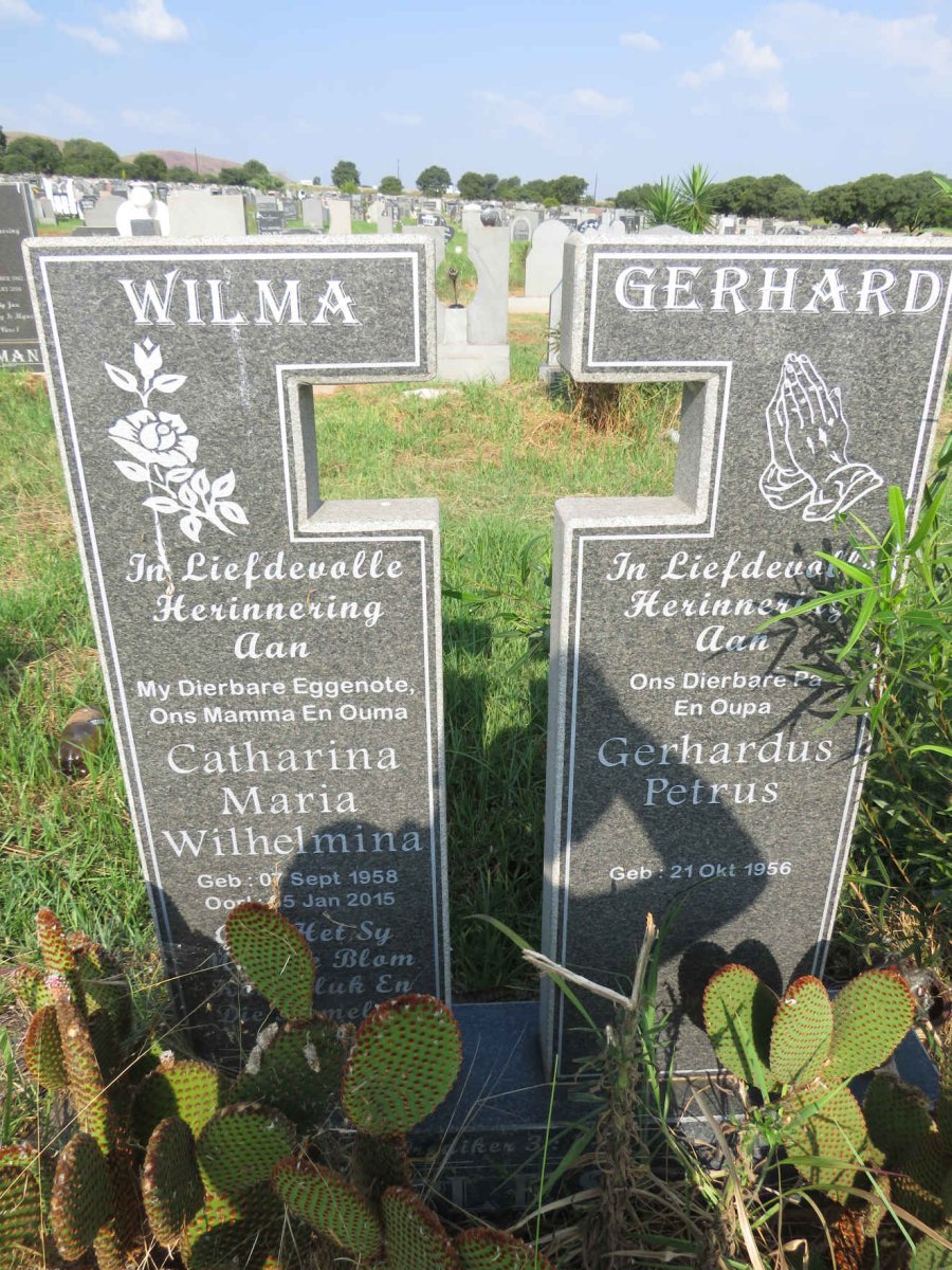 ? Gerhardus Petrus 1956- & Catharina Maria Wilhelmina 1958-2015