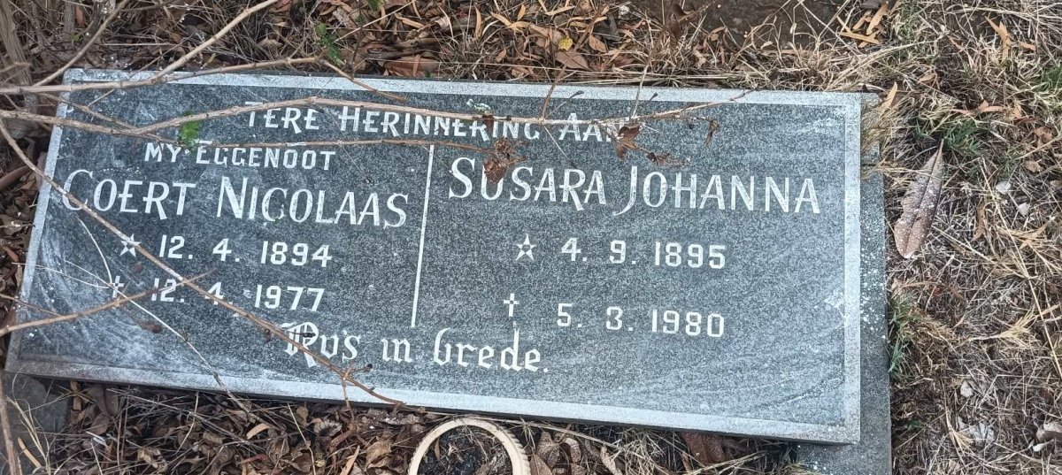 ? Coert Nicolaas 1894-1977 & Susara Johanna 1895-1980