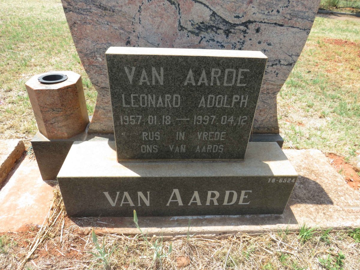 AARDE Leonard Adolph, van 1957-1997