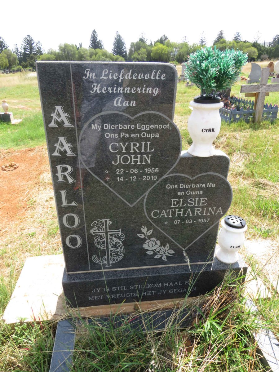 AARLOO Cyril John 1956-2019 & Elsie Catharina 1957- 