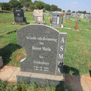 ASMUS Hester Maria nee Geldenhuys 1937-2014