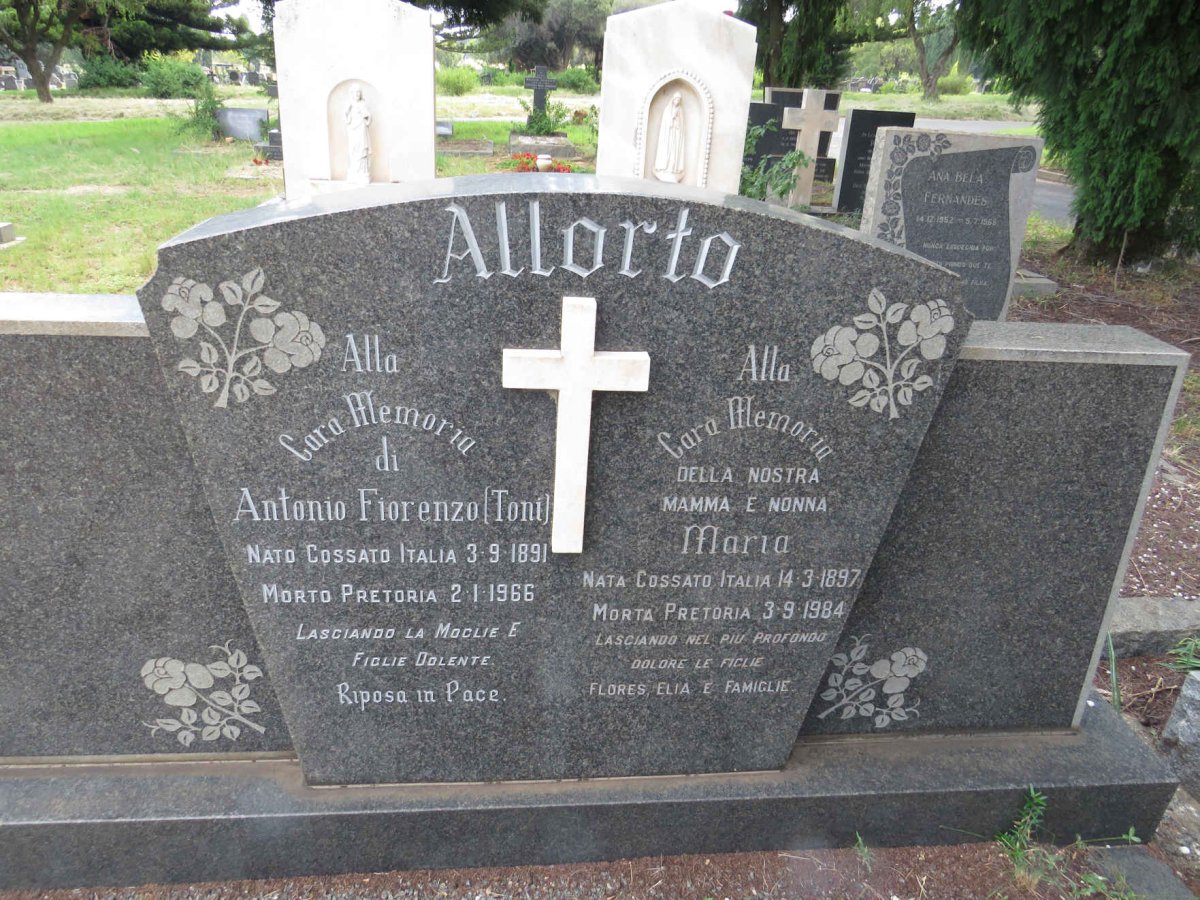 ALLORTO Antonio Fiorenzo 1891-1966 & Maria 1897-1984
