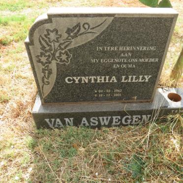 ASWEGEN Cynthia Lilly, van 1962-2001