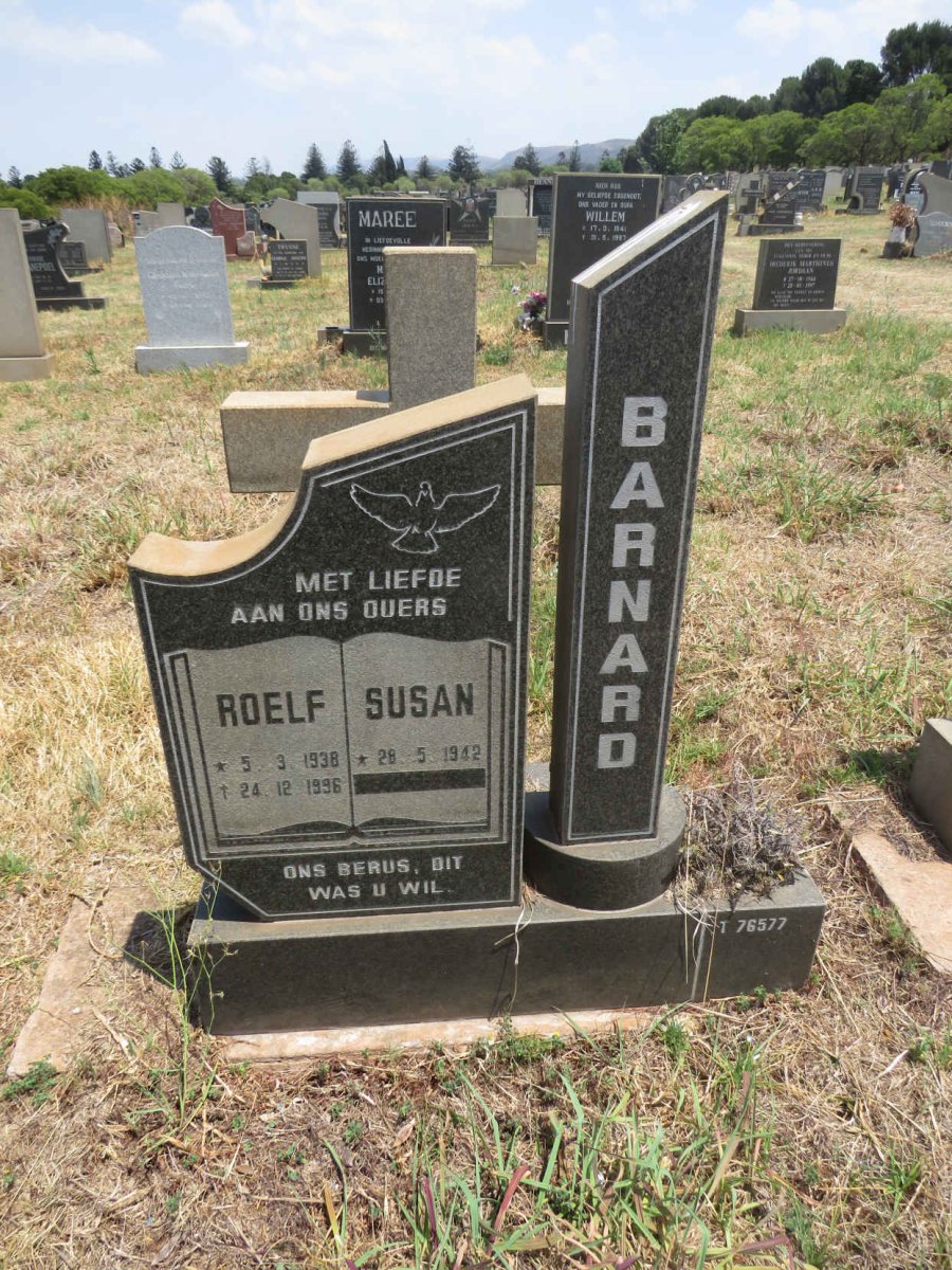 BARNARD Roelf 1938-1996 & Susan 1942-