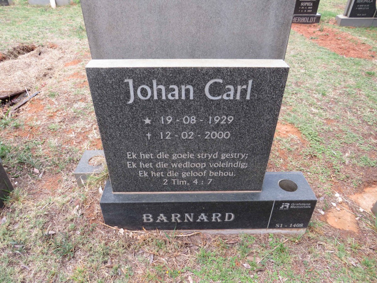 BARNARD Johan Carl 1929-2000
