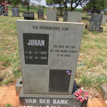 BANK Johan, van der 1952-1998