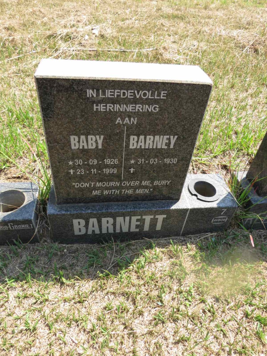BARNETT Barney 1930- & Baby 1926-1999
