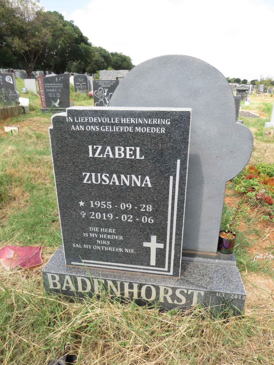 BADENHORST Izabel Zusanna 1955-2019