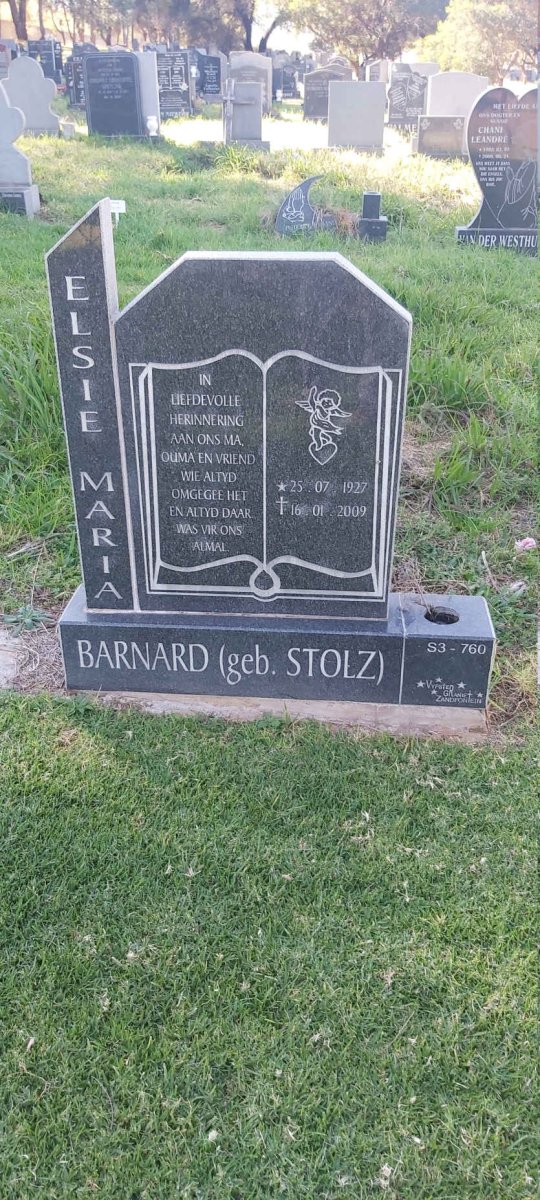 BARNARD Elsie Maria nee STOLZ 1927-2009