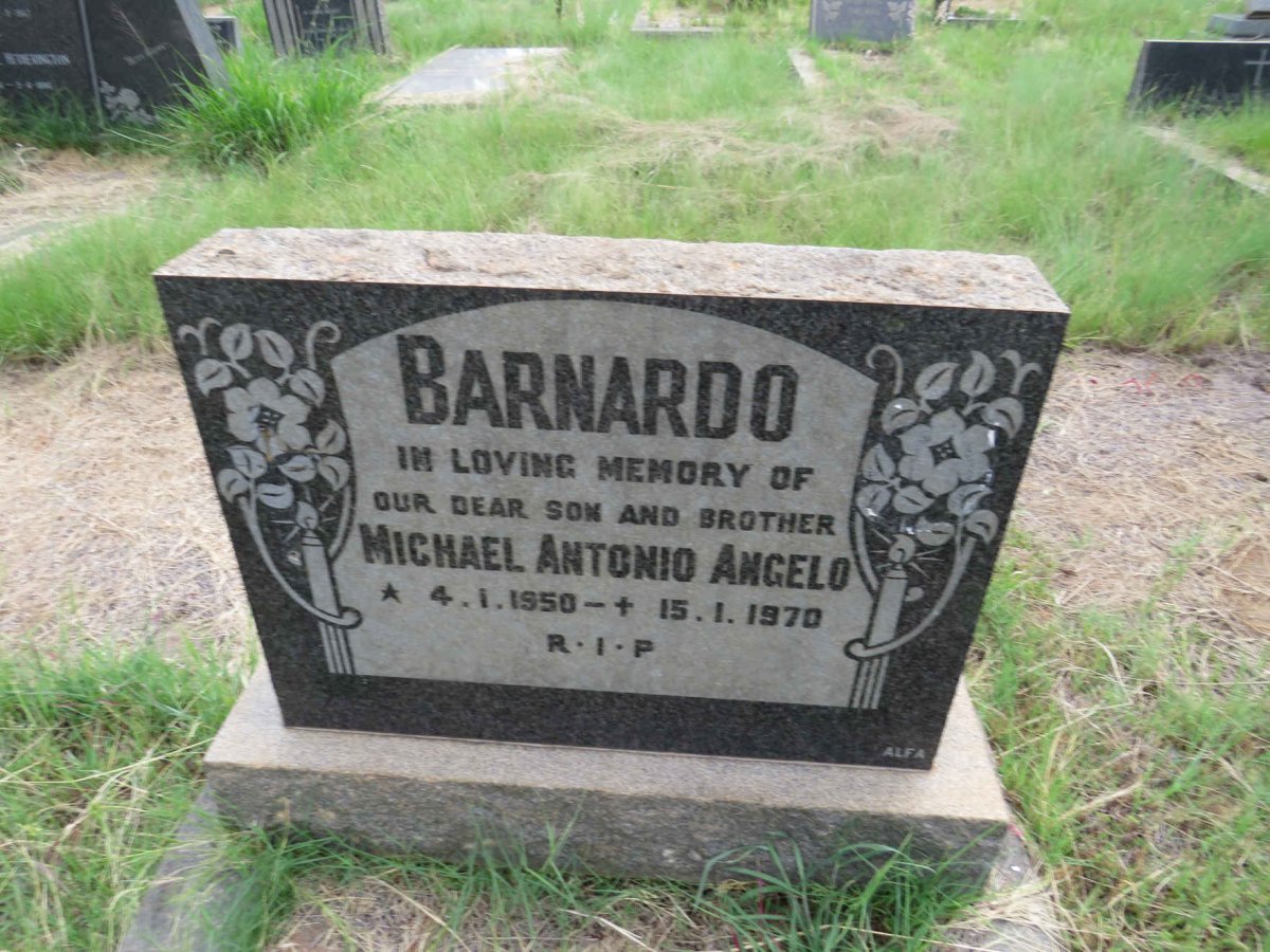 BARNARDO Michael Antonio Angelo 1950-1970