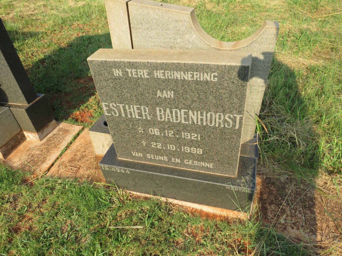 BADENHORST Esther 1921-1998