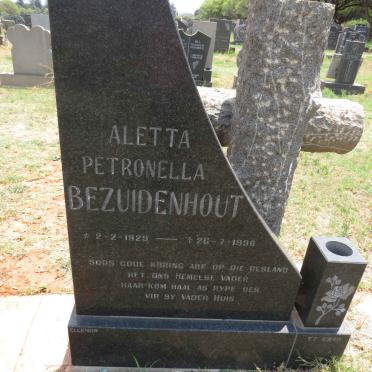 BEZUIDENHOUT Aletta Petronella 1929-1998