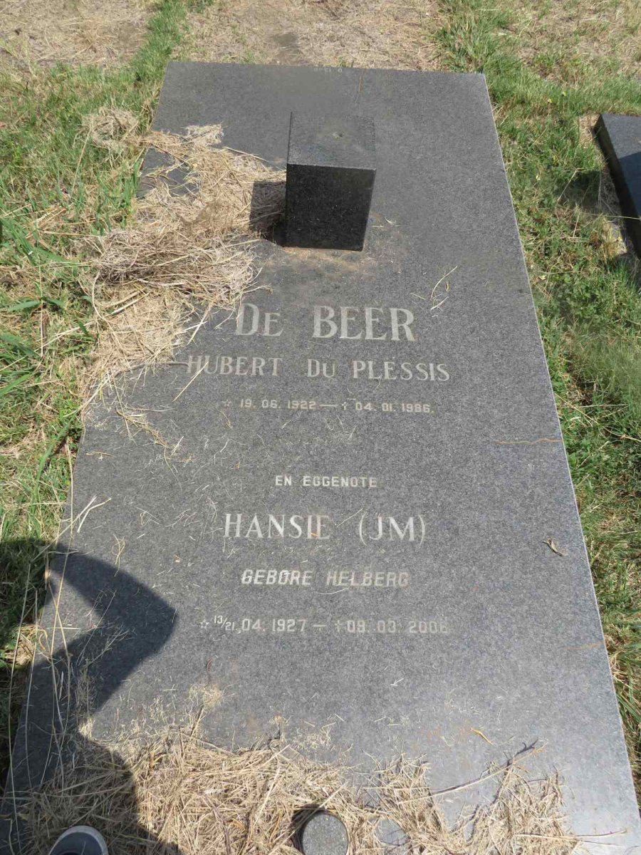 BEER Hubert Du Plessis, de 1922-1986 & J.M. HELBERG 1927-2006