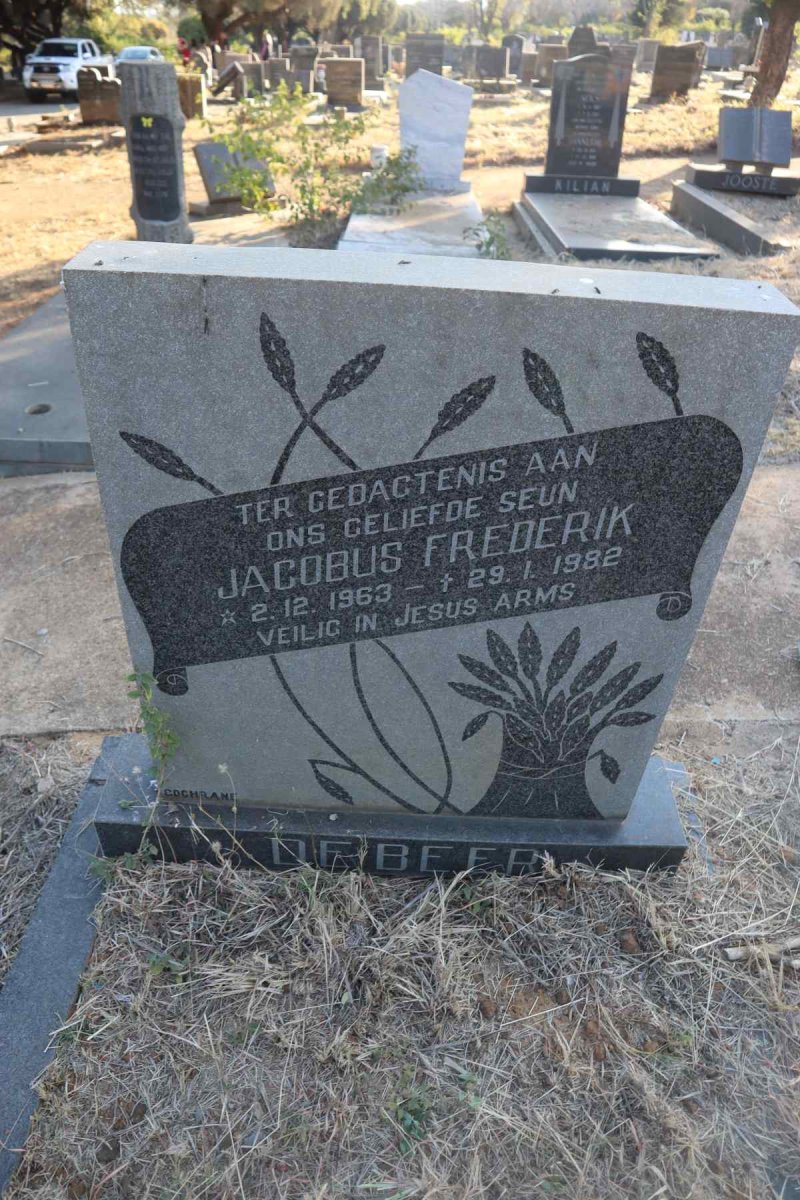 BEER Jacobus Frederik, de 1963-1982