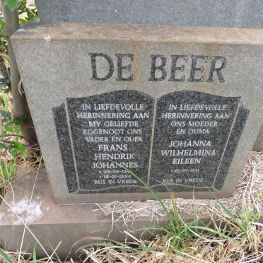 BEER Frans Hendrik Johannes, de 194?-1998 & Johanna Wilhelmina Eileen 1931-