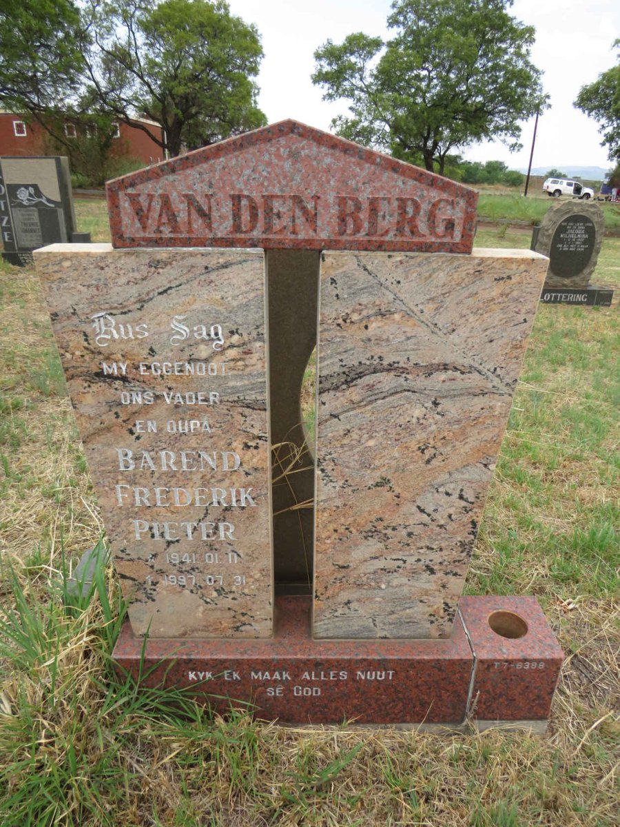 BERG Barend Frederik Pieter, van den 1941-1997