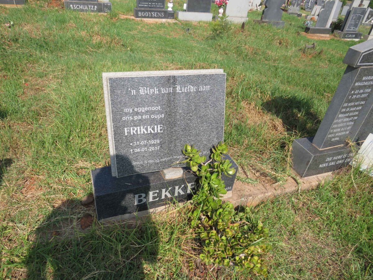 BEKKE? Frikkie 1929-2017