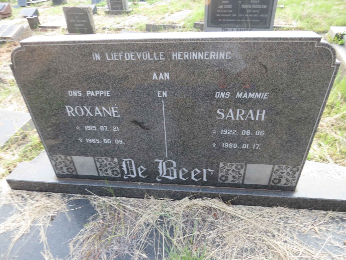 BEER Roxane, de 1919-1965 & Sarah 1922-1980