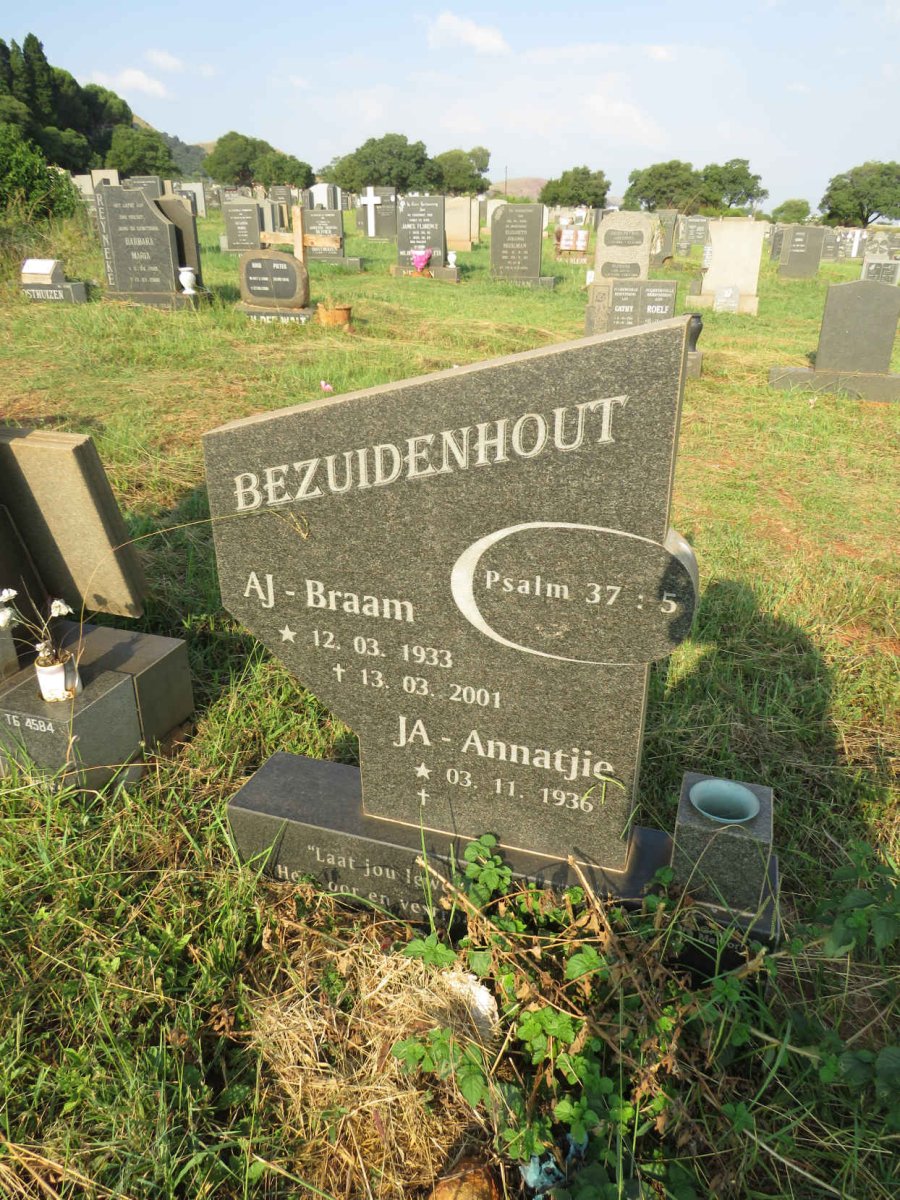 BEZUIDENHOUT A.J. 1933-2001 & J.A. 1936- 