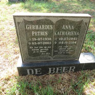 BEER Gerhardus Petrus, de 1938-2003 & Anna Kathariena 1942-2014