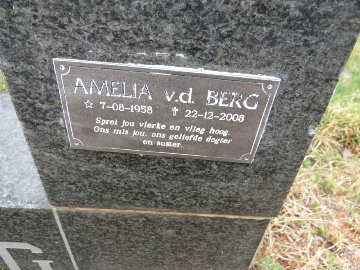 BERG Joachim Petrus, van der 1933-1998 & Margaretha Sybella 1933-2015 :: V.D. BERG Amelia 1958-2008 _2