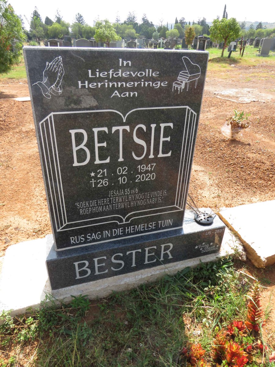 BESTER Betsie 1947-2020