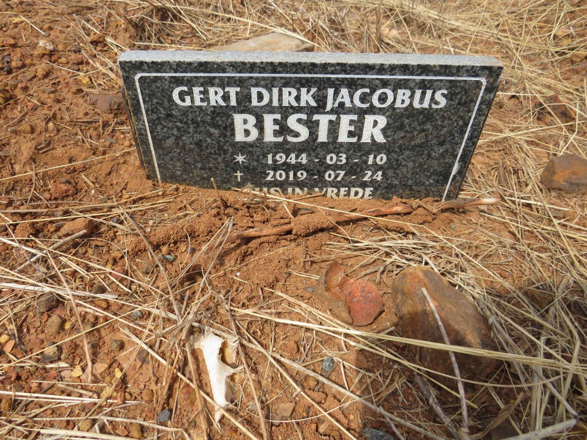 BESTER Gert Dirk Jacobus 1944-2019