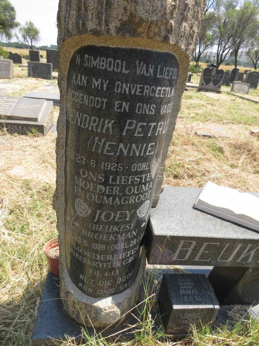 BEUKES Hendrik Petrus 1925-19??  & Joey BROEKMAN 1928-20??  :: BEUKES Barend Johannes 1954-1996_1