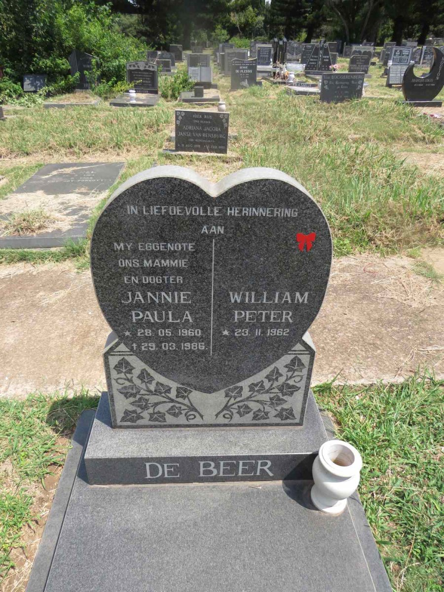 BEER William Peter, de 1962-  & Jannie Paula 1960-1986