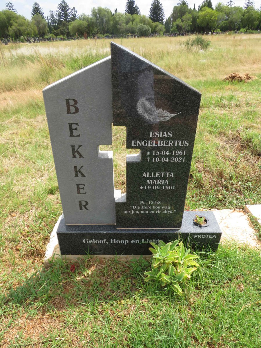 BEKKER Esias Engelbertus 1961-2021 & Alletta Maria 1961- 